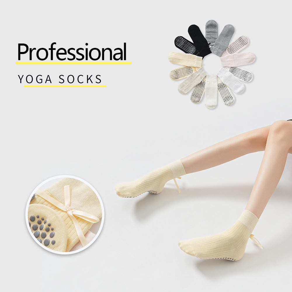 Yoga Pilates Girl - Calzini da Yoga con Fiocco Carino